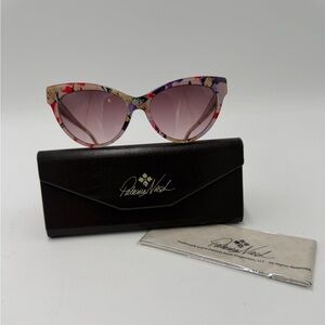 NWOT Patricia Nash Floral Cat Eye Sunglasses w/ Case & Cloth